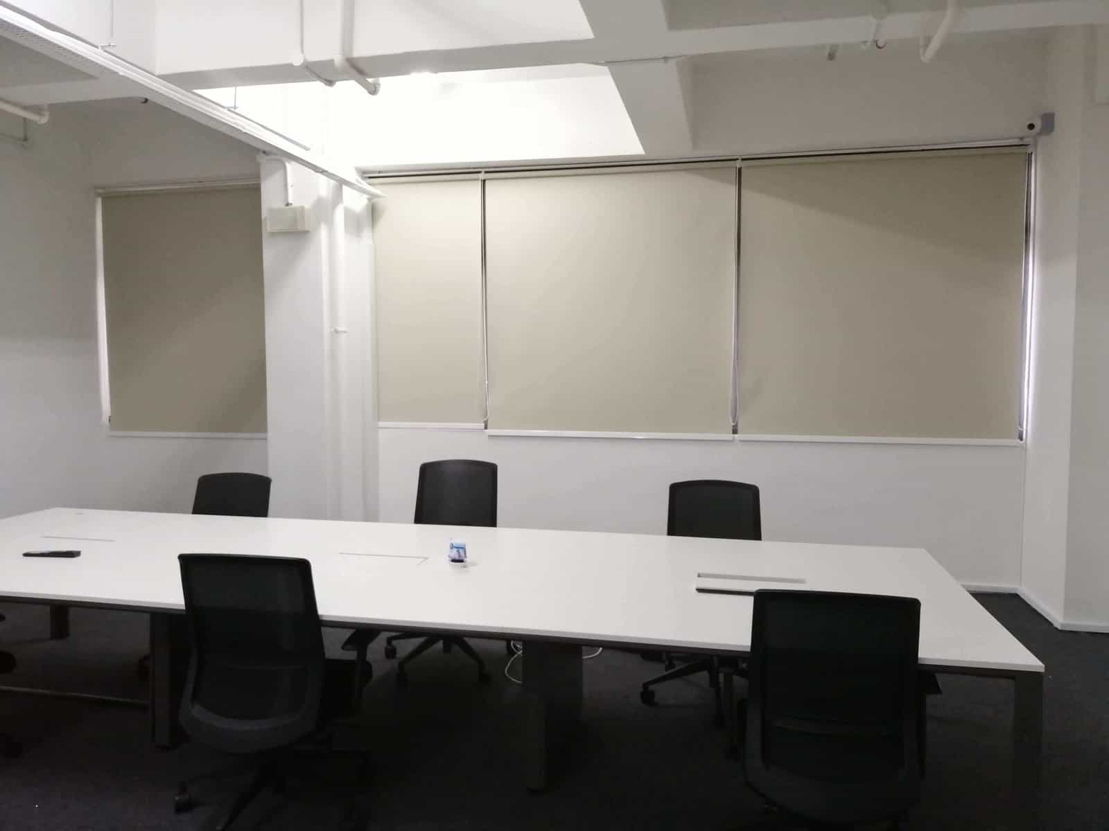 Office meeting room privacy roller blinds
