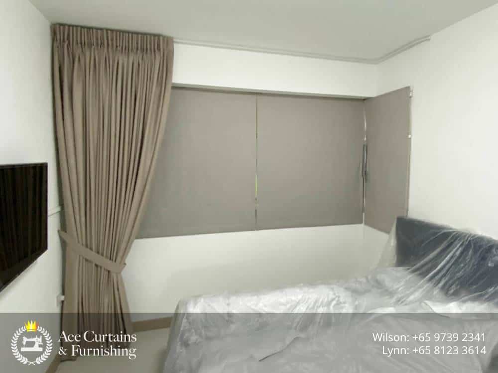 bedroom roller blinds and dimout night curtains