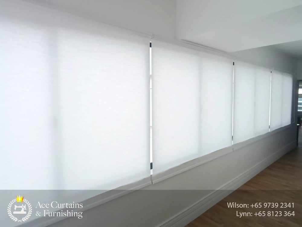 dimout roller blinds at home walkway