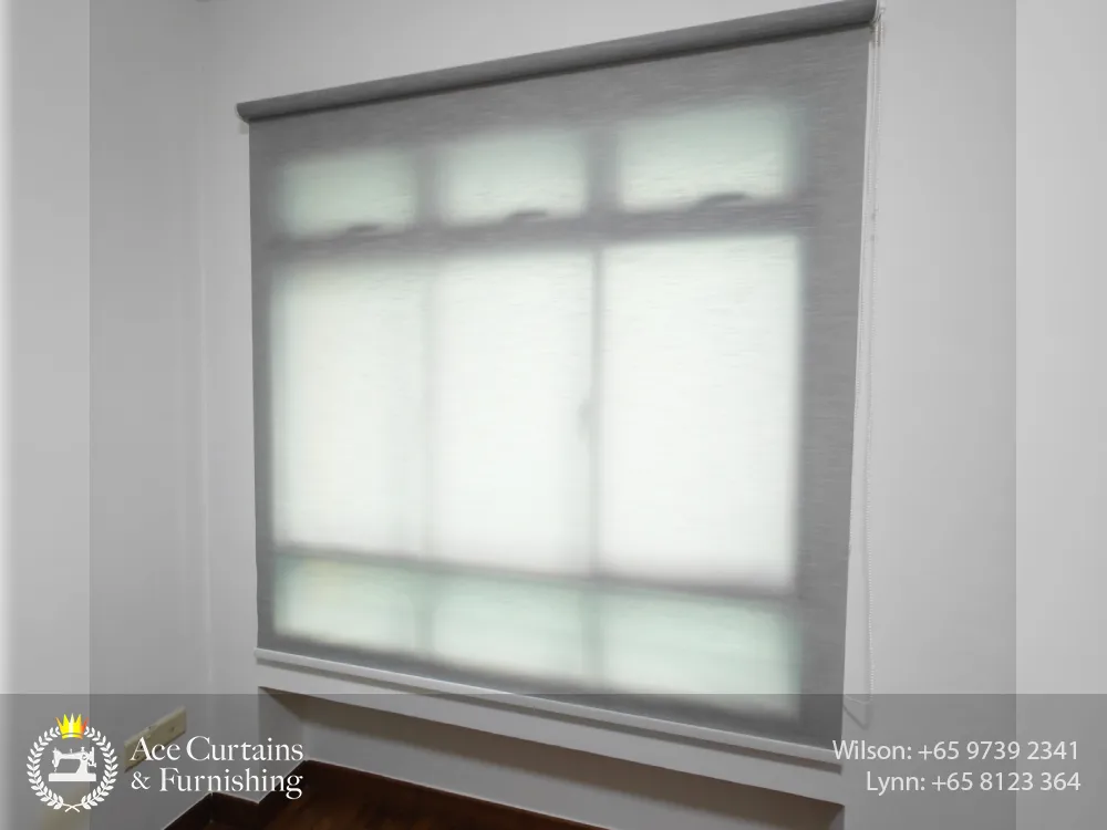 grey dimout roller blinds