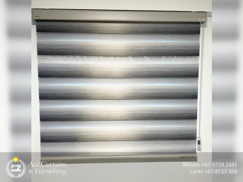 grey gradient dimout korean combi blinds