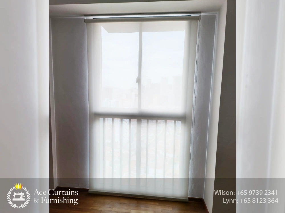 white perforated roller blinds